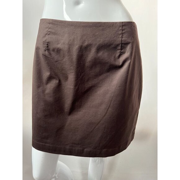 Gap Stretch Chocolate Brown Pencil Skirt With Back Zipper Closure - Picture 1 of 14
